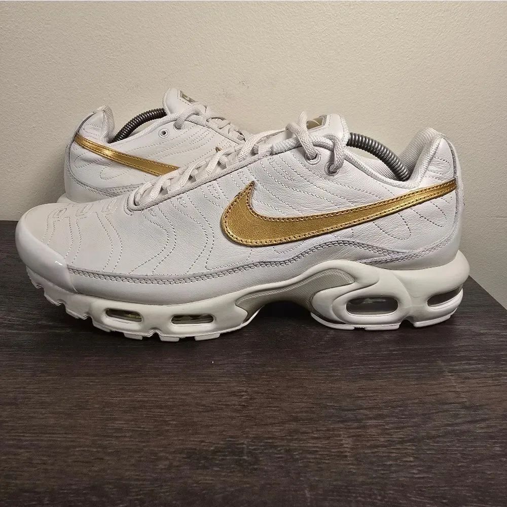 Nike Air Max Plus Tiempo Phantom Metallic Gold Men’s Running Shoes Size 11
